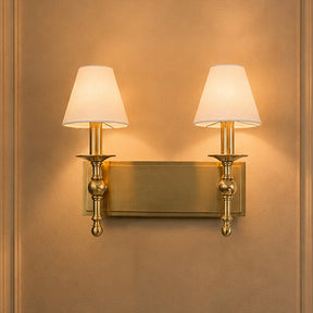 16'' 2-Light Classic Warm Brass Wall Sconces Dimmable Contemporary Double Shade Bath Sconce For Hallway Bathroom Bedroom