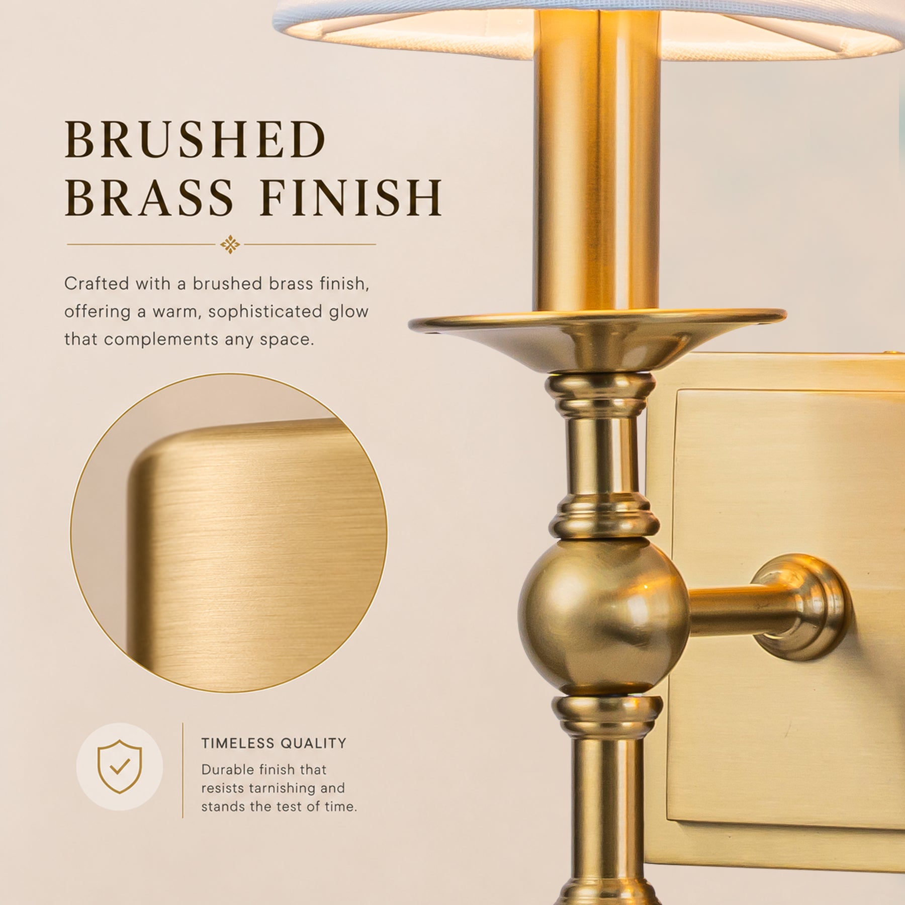 16'' 2-Light Classic Warm Brass Wall Sconces Dimmable Contemporary Double Shade Bath Sconce For Hallway Bathroom Bedroom