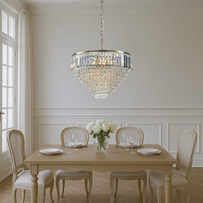 5 Lights 20" Modern Glam Antique Gold Crystal Tiered Chandelier Luxury Ceiling Light  For Dining Room & Bedroom  & Entryway