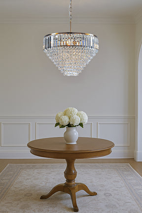 5 Lights 20" Modern Glam Antique Gold Crystal Tiered Chandelier Luxury Ceiling Light  For Dining Room & Bedroom  & Entryway