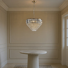 5 Lights 20" Modern Glam Antique Gold Crystal Tiered Chandelier Luxury Ceiling Light  For Dining Room & Bedroom  & Entryway