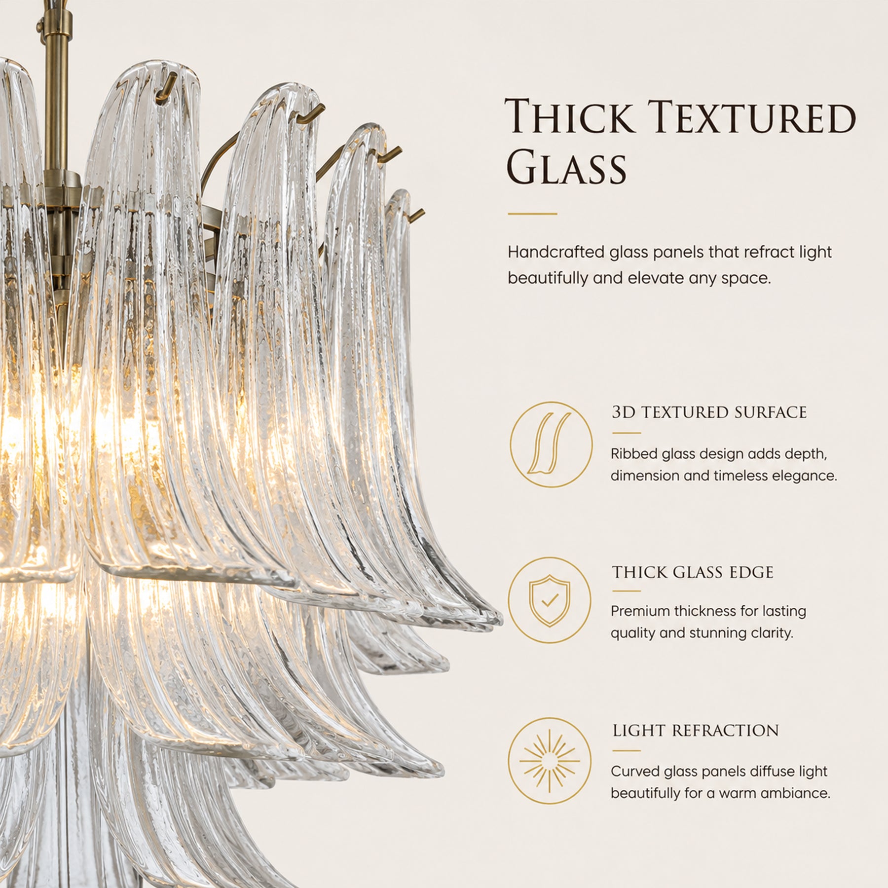 18'' Wide Mid-Century Modern Chandelier 4-Light 3-Tier Clear Art Glass Pendant Light In Antique Bronze Finish For Dining Room Foyer Bedroom
