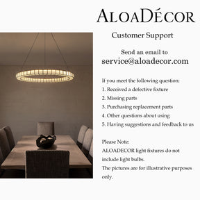 32'' Modern Halo Round Art Glass Integrated Led Chandelier Brass Art Deco Led Ceiling Light For Dining Room Living Room