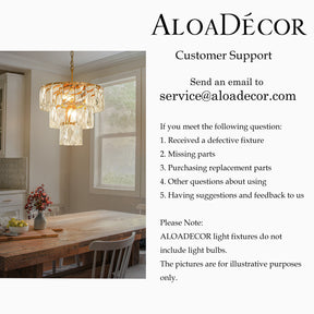 18'' 4-Light Mid-Century Modern Glam Antique Gold Crystal Tiered Chandelier Luxury Ceiling Hanging light For Dining Room Living Room