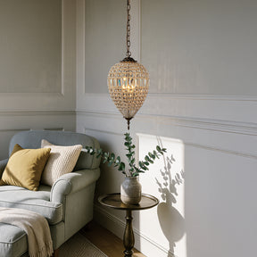OpenBox 1-Light French Empire Handcrafted Crystal Chandelier Antique Bronze Finish Dimmable Vintage Pendant Light