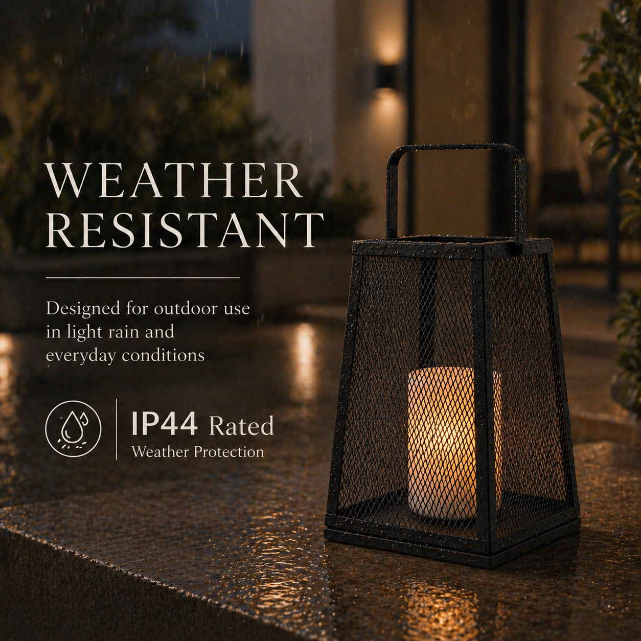 H10" Solar Outdoor Lantern with Flickering Candle Light Modern Metal Mesh Patio Lantern with Handle Solar Powered Decorative Lantern for Garden Deck Pathway Camping