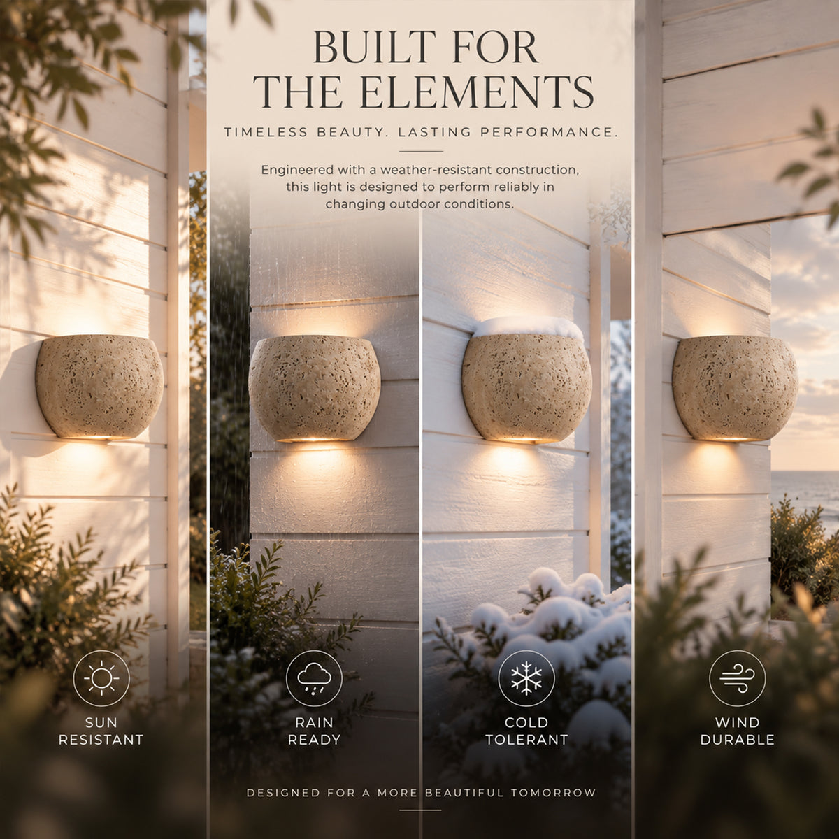 6.7" Organic Modern Natural Travertine Sculptural Integrated LED Up & Down Wall Sconce
