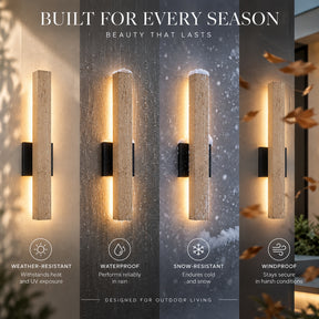 22" Elongated Travertine Architectural 3000K LED Wall Sconce
