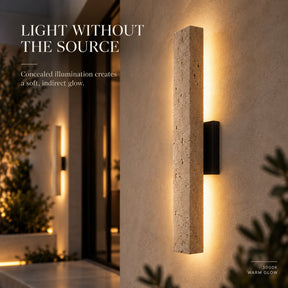 22" Elongated Travertine Architectural 3000K LED Wall Sconce