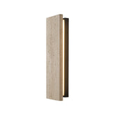 Modern Outdoor Wall Sconce 20" Architectural Exterior Light Fixture Integrated 8W LED IP65 Waterproof Up & Down Lighting Travertine-Inspired Design for House Patio & Entryway