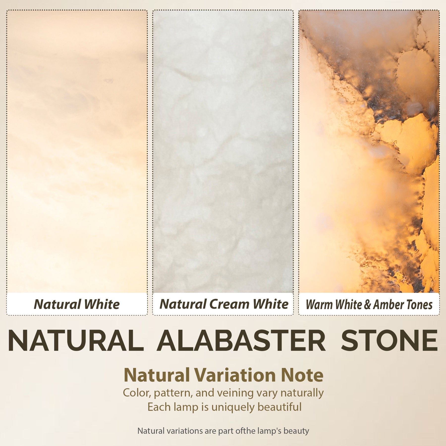 Natural Spanish Alabaster Cordless Rechargeable Table Lamp with 3-Level Dimmable Flicker-Free LED and Long-Lasting Battery Bedside Lamp