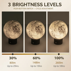 Hand-Blown Smoky Grey Glass Globe Cordless Rechargeable Table Lamp with Flicker-Free LED 3-Level Dimmable and Long-Lasting Battery Bedside Lamp