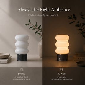 Opal Glass Cordless Rechargeable Table Lamp 3-Level Dimmable Flicker-Free LED Bedside Nightstand Lamp with Long-Lasting Battery for Bedroom