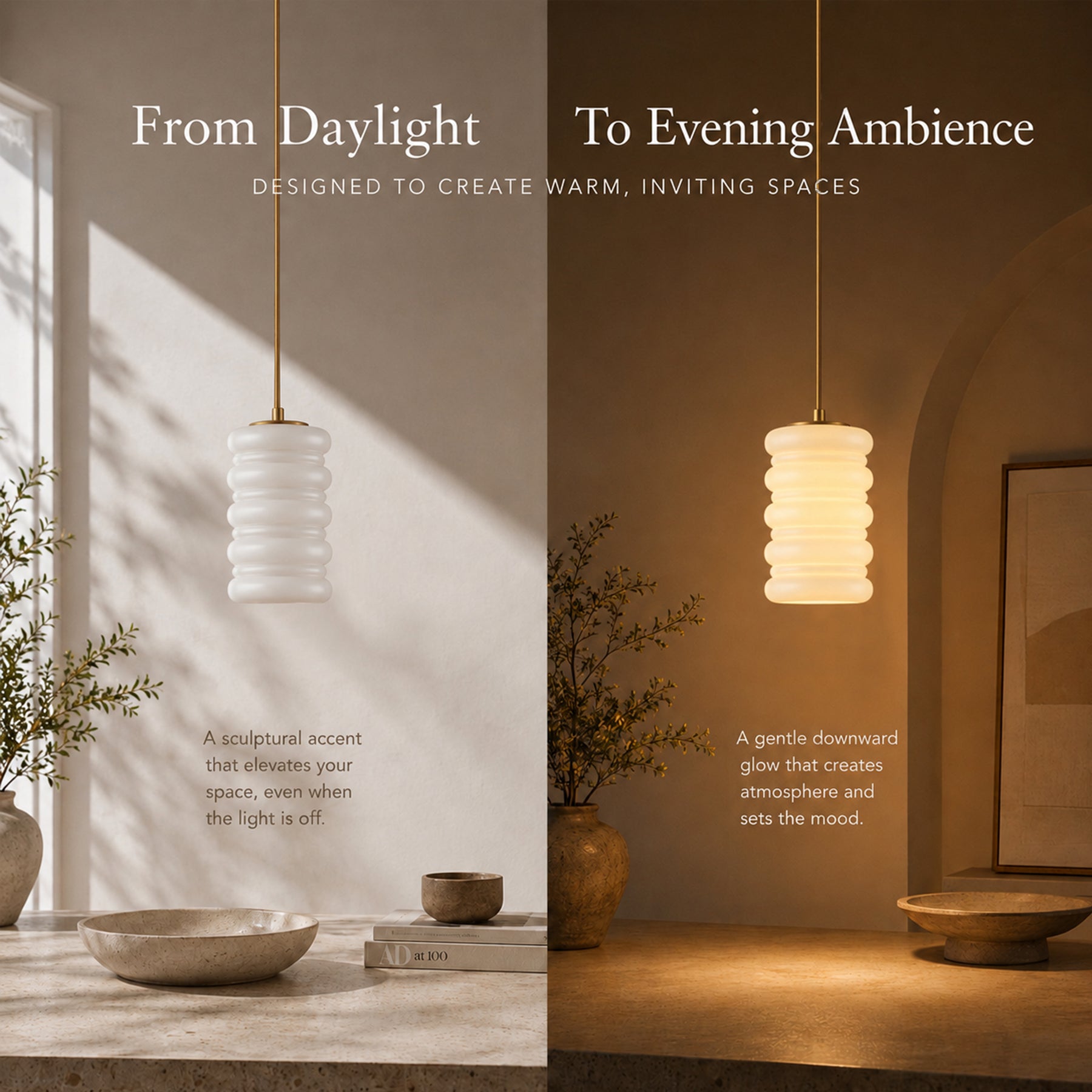 1-Light Modern Satin Brass Pendant Light for Kitchen Island Dining Room and Entryway with Stacked Opal Glass Shade