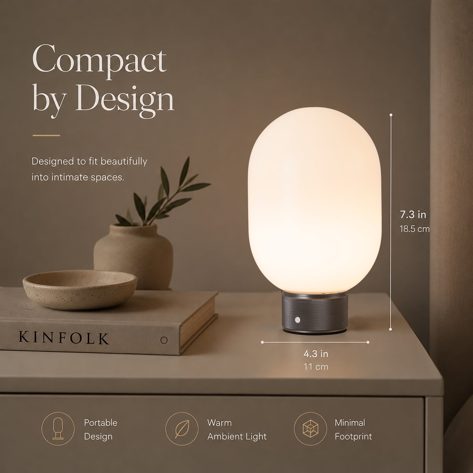 Modern Opal Glass Cordless Rechargeable Table Lamp Unique/Statement Dimmable LED Bedside Lamp For Cozy Bedroom