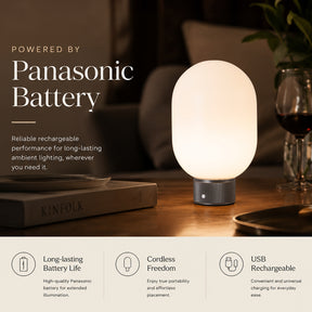 Modern Opal Glass Cordless Rechargeable Table Lamp Unique/Statement Dimmable LED Bedside Lamp For Cozy Bedroom