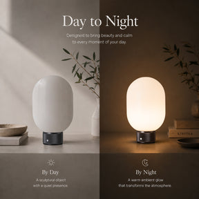 Modern Opal Glass Cordless Rechargeable Table Lamp Unique/Statement Dimmable LED Bedside Lamp For Cozy Bedroom