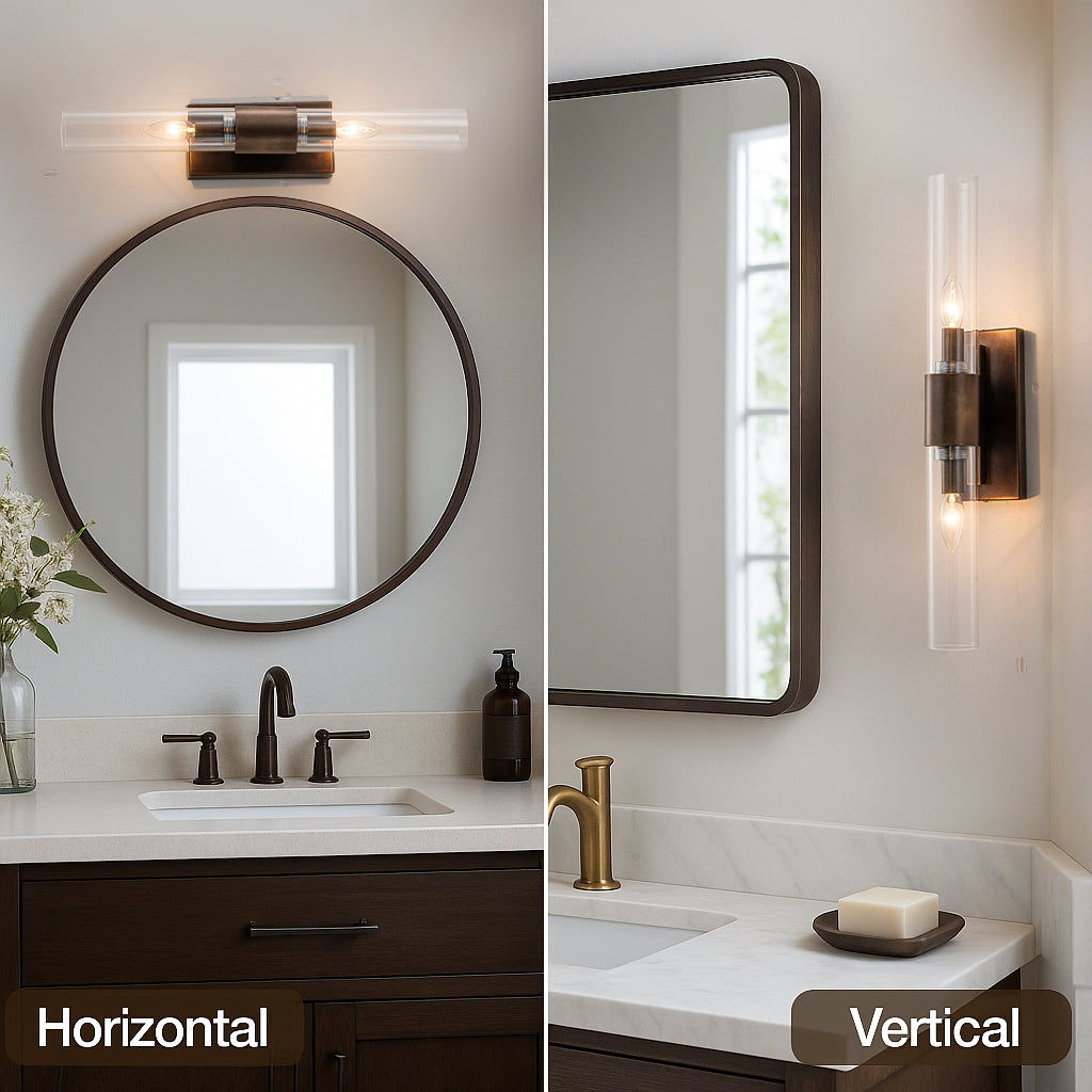 23'' Tall Antique Bronze 2-Light Modern Vanity Light Over Mirror Unique/Statement Double Wall Sconce for Bathroom Living Room Bedroom