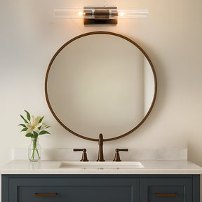 23'' Tall Antique Bronze 2-Light Modern Vanity Light Over Mirror Unique/Statement Double Wall Sconce for Bathroom Living Room Bedroom