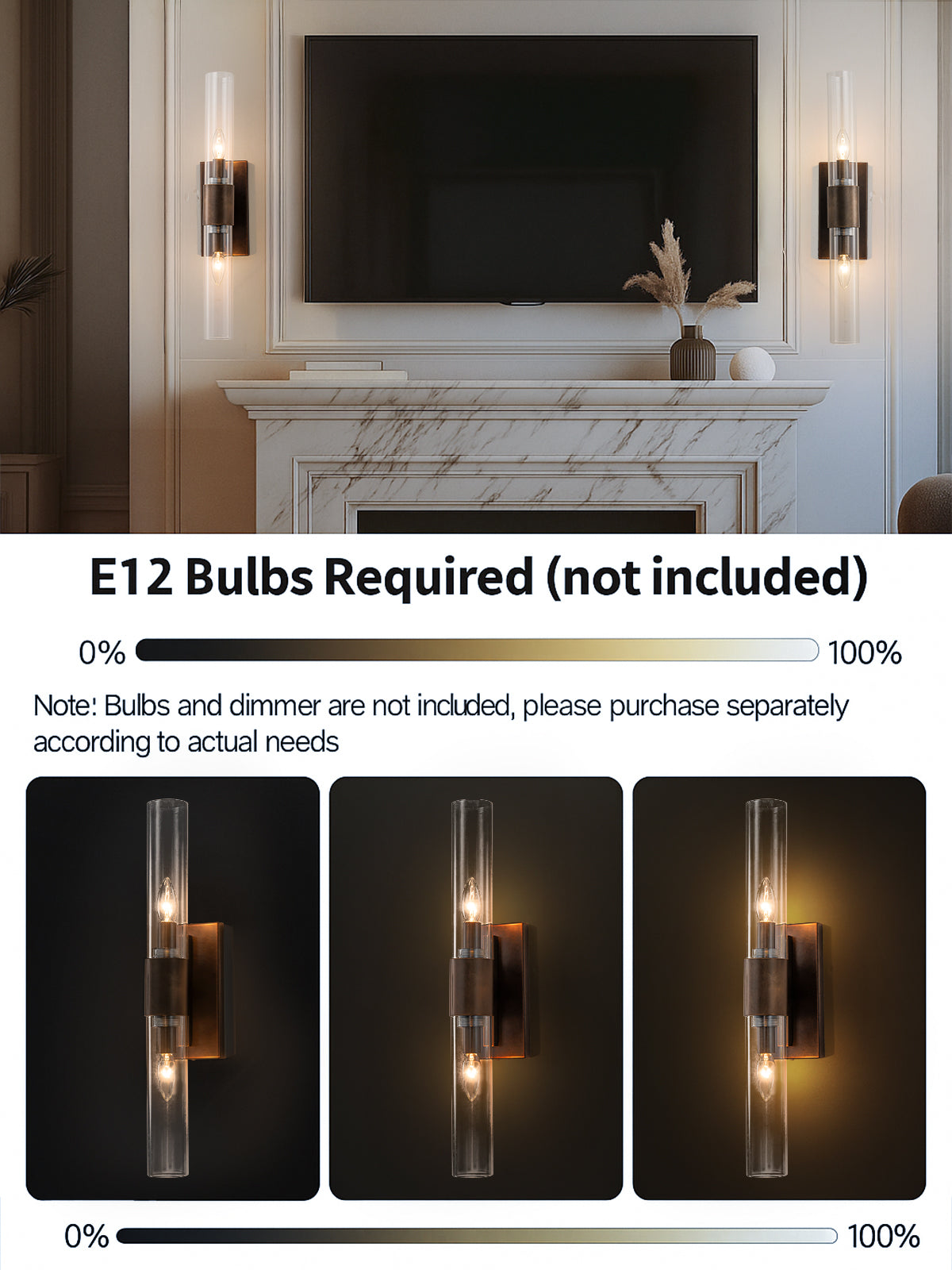 23'' Tall Antique Bronze 2-Light Modern Vanity Light Over Mirror Unique/Statement Double Wall Sconce for Bathroom Living Room Bedroom