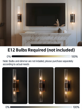 23'' Tall Antique Bronze 2-Light Modern Vanity Light Over Mirror Unique/Statement Double Wall Sconce for Bathroom Living Room Bedroom
