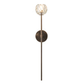 H28" 1-Light Antique Bronze Vertical Wall Lamp with Faceted K9 Crystal Shade Modern Crystal Wall Sconce Indoor Wall Light for Bathroom Vanity Hallway Bedroom