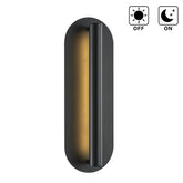 H19" Oval Matte Black 23W Integrated LED Wall Sconce with Acrylic Shade Modern Dusk to Dawn Outdoor Wall Light Waterproof Exterior Light Fixture for Porch  Patio