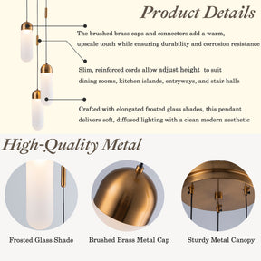 9'' Modern 3-Light Seeded Glass Cluster Integrated LED Pendant In Antique Gold Round Ceiling Lamp