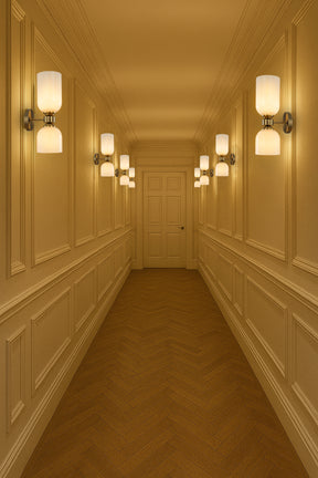 Vintage Brass 2-Light Wall Sconce with Milky Glass Shades Dimmable Vanity For Bathroom Or Hallway