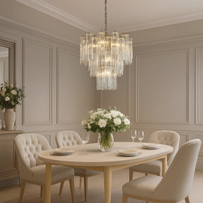 23'' Mid Century Modern Flower Glass Chandelier Aged Bronze Finish Crystal Pendant Light Vintage Glam Ceiling Fixture for Dining Room Wedding Decor