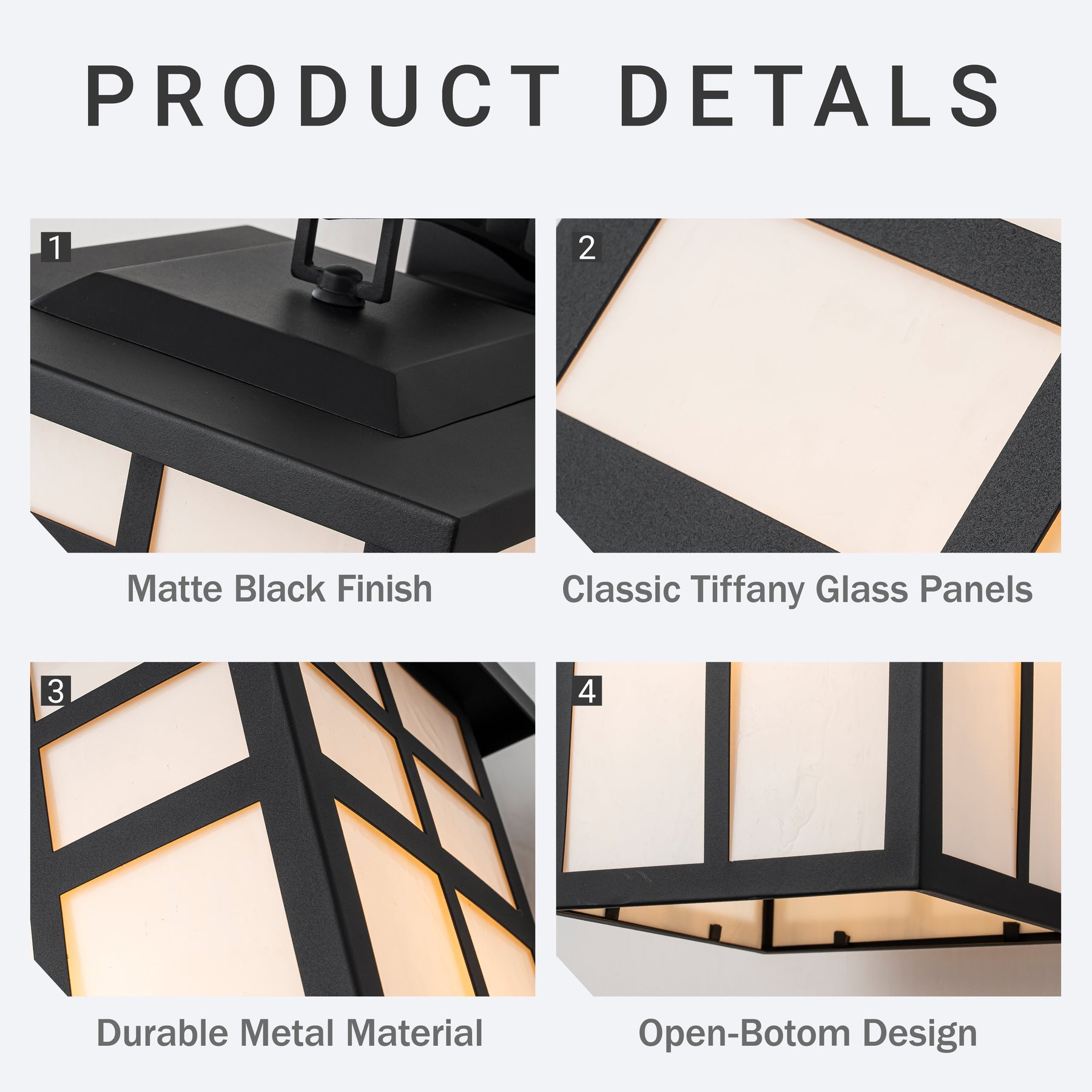 3-Light H18 in Large Modern Farmhouse Black Outdoor Wall Lantern With Frosted Glass Exterior Wall Light for Garage Entryway Porch