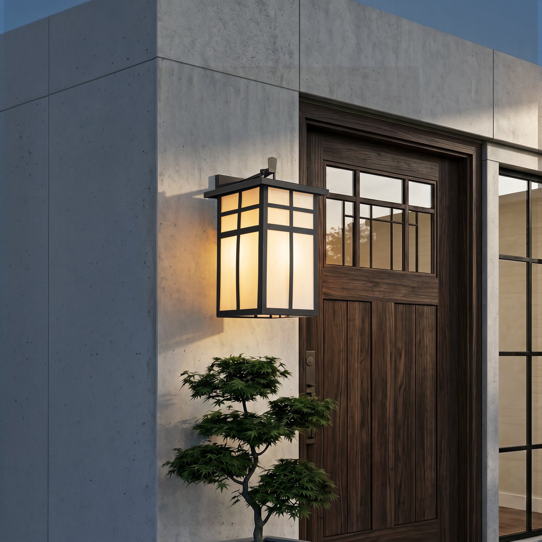 3-Light H18 in Large Modern Farmhouse Black Outdoor Wall Lantern With Frosted Glass Exterior Wall Light for Garage Entryway Porch