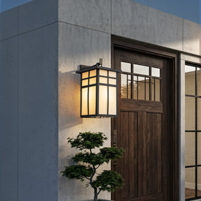 3-Light H18 in Large Modern Farmhouse Black Outdoor Wall Lantern With Frosted Glass Exterior Wall Light for Garage Entryway Porch