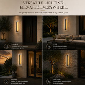 H22" Architectural Travertine Integrated LED Wall Sconce with Natural Stone Panel