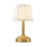 Glam Cordless Table Lamp Touch Control with 3 Way Classic Elegant Dimmable Rechargeable LED Nightstand Lamp with Fabric Shade