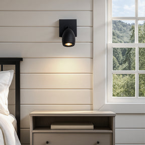 Modern Black Cordless Wall Sconce USB-C Rechargeable LED Spotlight with Touch & Remote Control, Adjustable and Stepless Dimmable Accent Light