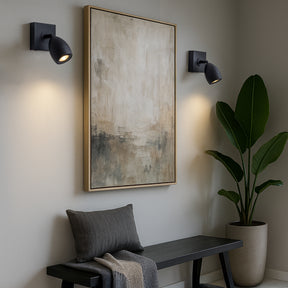 Modern Black Cordless Wall Sconce USB-C Rechargeable LED Spotlight with Touch & Remote Control, Adjustable and Stepless Dimmable Accent Light