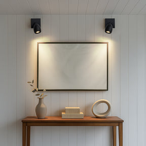 Modern Black Cordless Wall Sconce USB-C Rechargeable LED Spotlight with Touch & Remote Control, Adjustable and Stepless Dimmable Accent Light