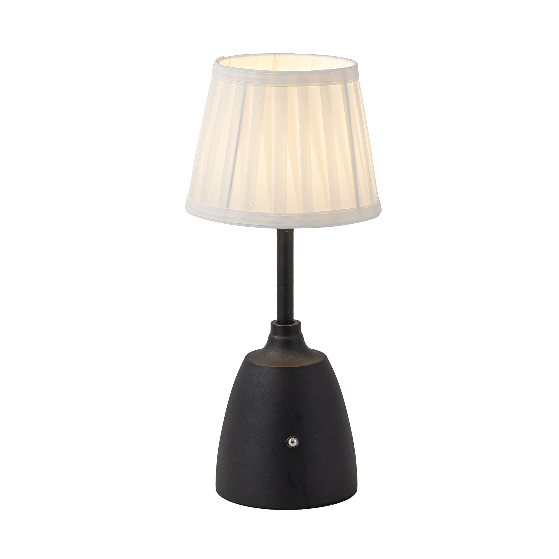 14“ Classic Black Rechargeable LED Table Lamp with Fabric Shade Trasitional Touch Control USB Cordless Nightstand Light for Nightstand Room Foyer Decor