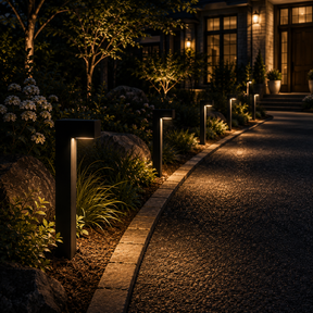 Landscape Pathway Lights wired Low Voltage 12V Modren Black Integrated LED Outdoor Waterproof Warm White Garden & Driveway Pathway lighting, 6 Pack