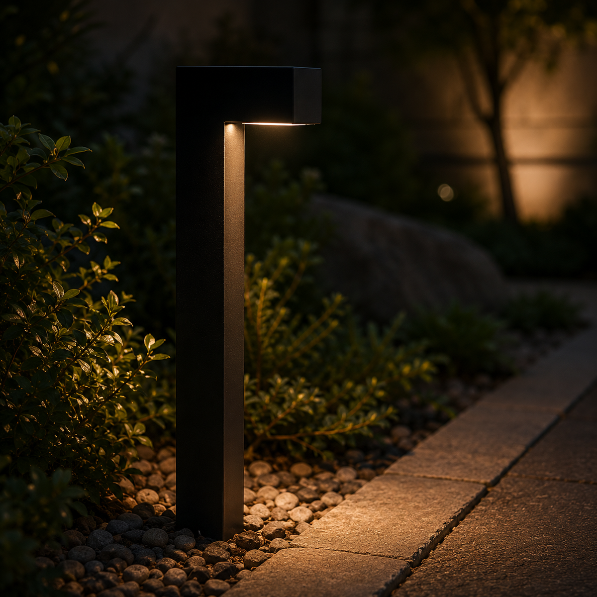 Landscape Pathway Lights wired Low Voltage 12V Modren Black Integrated LED Outdoor Waterproof Warm White Garden & Driveway Pathway lighting, 6 Pack