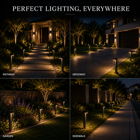 Landscape Pathway Lights wired Low Voltage 12V Modren Black Integrated LED Outdoor Waterproof Warm White Garden & Driveway Pathway lighting, 6 Pack