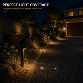 Landscape Pathway Lights wired Low Voltage 12V Modren Black Integrated LED Outdoor Waterproof Warm White Garden & Driveway Pathway lighting, 6 Pack