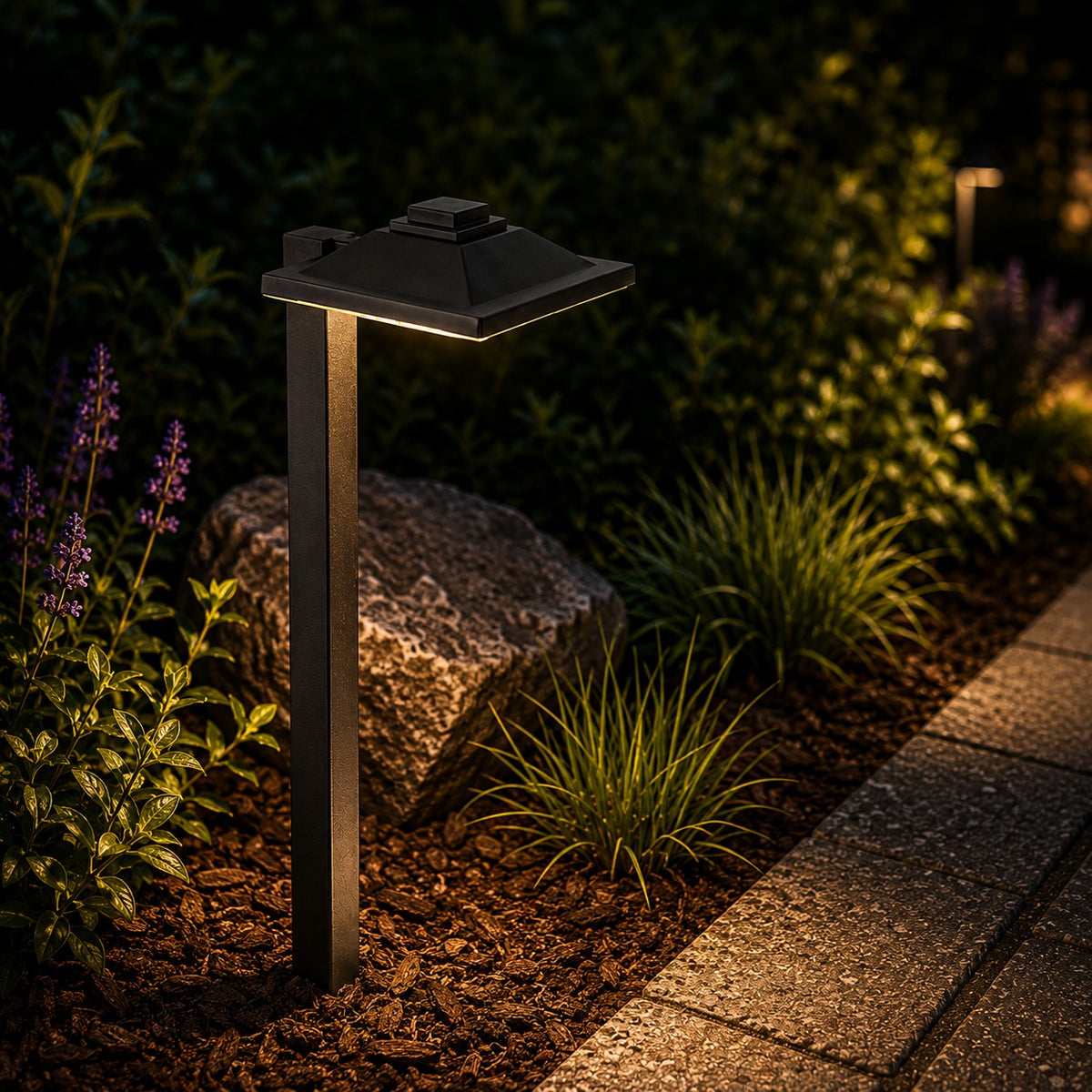 6 pack LED Low Voltage Landscape Path Light 12V, Bright Waterproof Outdoor Pathway Light for Walkway, Garden, Yard & Driveway, Metal Construction with Integrated LED 4.5W
