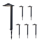 6 pack LED Low Voltage Landscape Path Light 12V, Bright Waterproof Outdoor Pathway Light for Walkway, Garden, Yard & Driveway, Metal Construction with Integrated LED 4.5W
