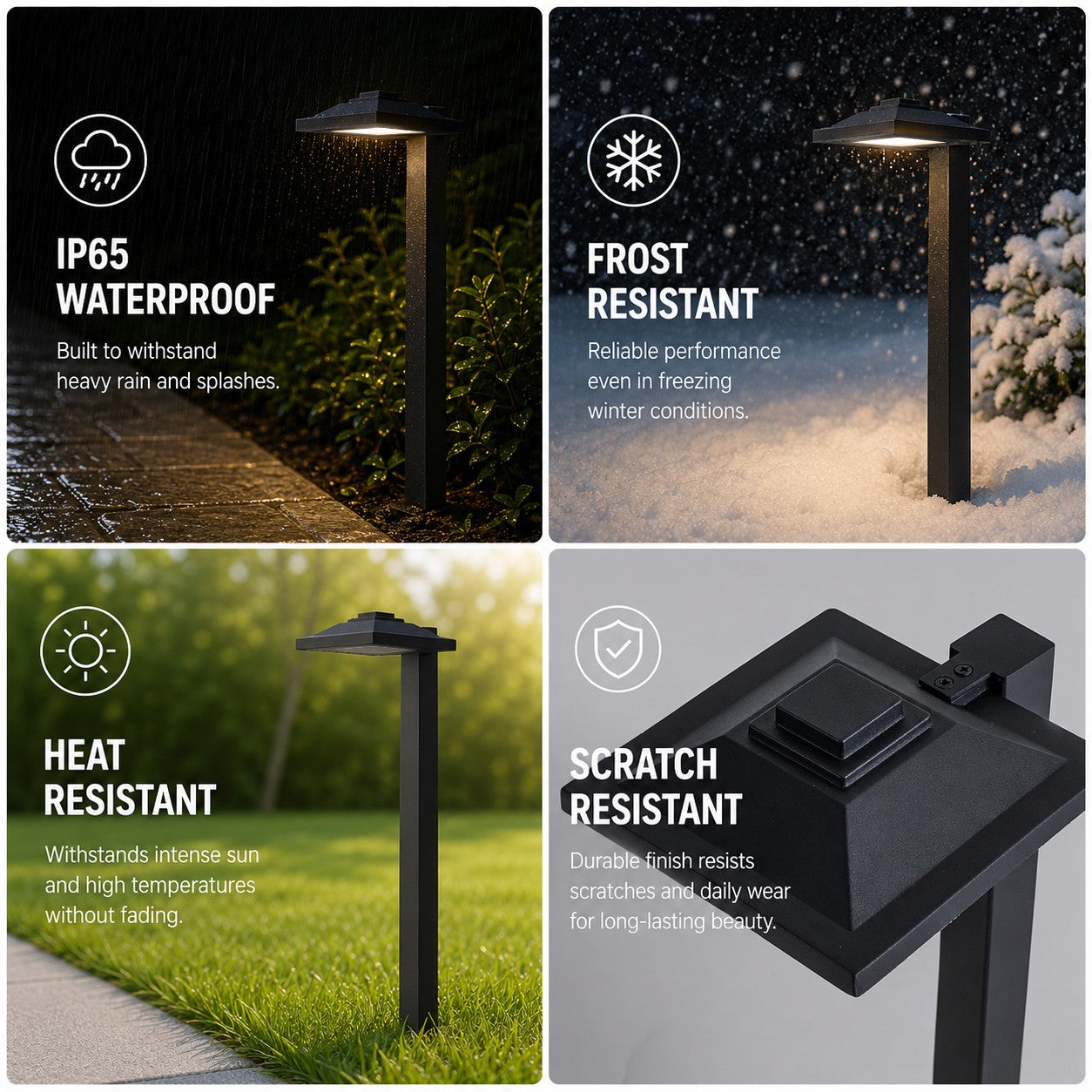 6 pack LED Low Voltage Landscape Path Light 12V, Bright Waterproof Outdoor Pathway Light for Walkway, Garden, Yard & Driveway, Metal Construction with Integrated LED 4.5W