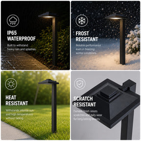 6 pack LED Low Voltage Landscape Path Light 12V, Bright Waterproof Outdoor Pathway Light for Walkway, Garden, Yard & Driveway, Metal Construction with Integrated LED 4.5W