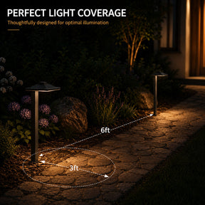 6 pack LED Low Voltage Landscape Path Light 12V, Bright Waterproof Outdoor Pathway Light for Walkway, Garden, Yard & Driveway, Metal Construction with Integrated LED 4.5W
