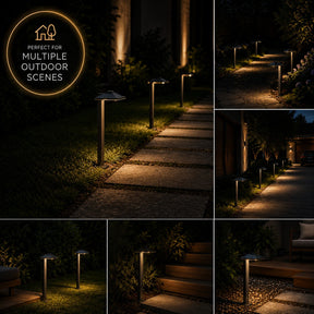 6 pack LED Low Voltage Landscape Path Light 12V, Bright Waterproof Outdoor Pathway Light for Walkway, Garden, Yard & Driveway, Metal Construction with Integrated LED 4.5W