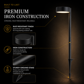 Low Voltage LED Landscape Path Light, 12V Outdoor Metal Pathway Light, Waterproof Warm White Walkway & Garden Lighting with Integrated LED, Heavy-Duty Aluminum Yard Lamp 6 Pack
